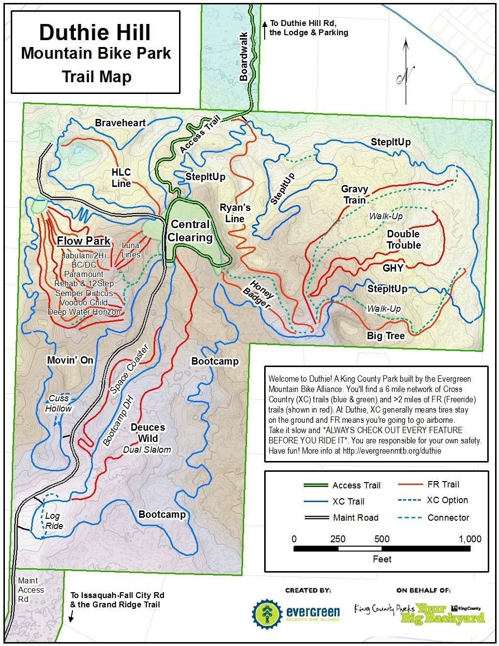 User-provided Duthie Hill Mountain Bike Park trail map